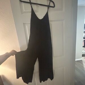 Cherish Black Wide-Leg Jumpsuit with Spaghetti Straps